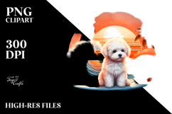 Beach Bichon Frise Tshirt Vector | Sublimation Clipart Product Image 2