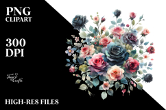 Colorful Black Roses PNG Product Image 2