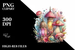 Wooden Stained Magical Mushroom PNG Product Image 3