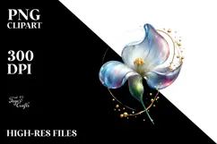 Abstract Sweet Pea with Golden Insertions PNG Product Image 2