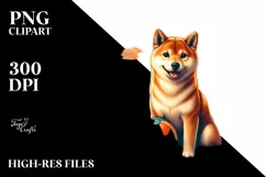 Beach Shiba Inu Sunset | Sublimation Clipart Product Image 1