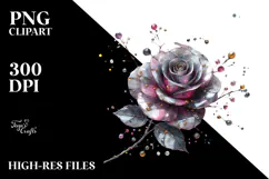 Rose Watercolor Splash PNG Product Image 2