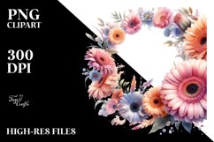 Washed Watercolor Gerbera Glossy Petals | Clipart Product Image 1