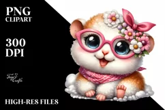 Happy Big Eyes Hamster Lamb | Sublimation | Clipart Product Image 3
