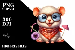 Happy Big Eyes Hamster Lamb | Sublimation | Clipart Product Image 1