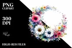 Colorful Wreath Watercolor Clipart Product Image 3