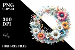 Colorful Wreath Watercolor Clipart Product Image 3