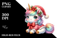 Cute Baby Unicorn | Christmas Clipart Product Image 3