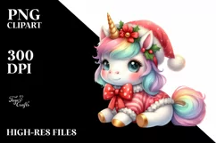 Cute Baby Unicorn | Christmas Clipart Product Image 3