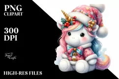 Cute Baby Unicorn | Christmas Clipart Product Image 1