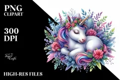 Detailed Vibrant Baby Unicorn, White Background Product Image 3