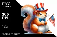 Funny Uncle John Squirrel Watercolor PNG Product Image 1
