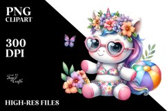 Pastel of a Cute Baby Unicorn with Beachwear | Sublimation | Product Image 3