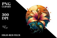 Abstract Wooden Stained Lily | Clipart Product Image 1