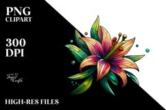 Abstract Wooden Stained Lily | Clipart Product Image 1