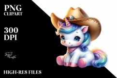 Cute Baby Unicorn Cowboy Hat Balloons Product Image 1