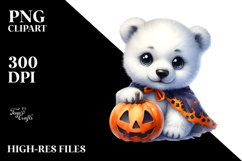 Baby Polar Bear with Halloween Costume, Transparent PNG Product Image 2