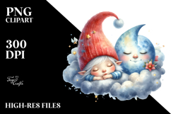 Cute Baby Gnome Sleeping, Transparent PNG Product Image 2