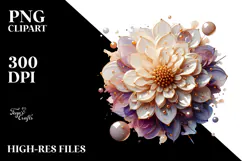 Elegant Dahlia Flower Watercolor PNG Product Image 2