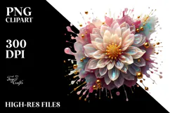 Elegant Dahlia Flower Watercolor PNG Product Image 2
