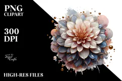 Elegant Dahlia Flower Watercolor PNG Product Image 2