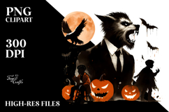 Simplistic Wolf Halloween PNG Product Image 2