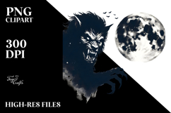 Simplistic Wolf Halloween PNG Product Image 2