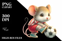 Watercolor Baby Mouse Playing Handball | Clipart Product Image 3