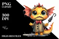 Baby Dragon Big Eyes Bow | Sublimation | Clipart Product Image 1