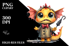 Baby Dragon Big Eyes Bow | Sublimation | Clipart Product Image 2