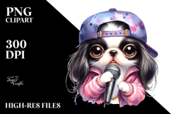 Baby Japanese Chin Hip Hop Singer | Sublimation | Clipart Product Image 2