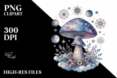 Mystical Mushroom | Celestial | Magic Mushrooms PNG |Tarot Product Image 7