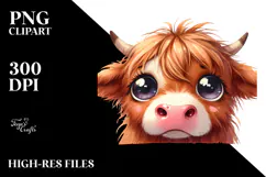 Funny Highland Cow Unicorn PNG Product Image 2