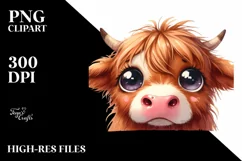 Funny Highland Cow Unicorn PNG Product Image 3
