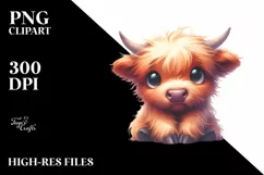 Funny Highland Cow Unicorn PNG Product Image 1