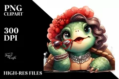 Funny Cute Turtle Portrait | Watercolor Clipart Product Image 1