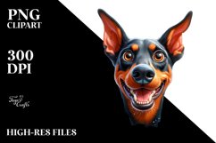 Crazy Doberman Pinscher Sticking Out | Sublimation | Clipart Product Image 1