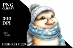 Baby Duck in Winter Clothes PNG Product Image 1