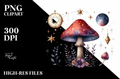 Mystical Mushroom | Celestial | Magic Mushrooms PNG |Tarot Product Image 8