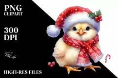 Baby Chicken in Christmas Attire PNG Product Image 1
