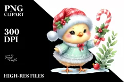 Baby Chicken in Christmas Attire PNG Product Image 3