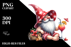 Whimsical Gnome Drinking a Cocktail PNG Product Image 2