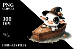 Fun Baby Cow Halloween PNG Product Image 2