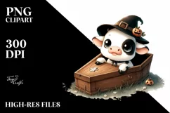Fun Baby Cow Halloween PNG Product Image 1