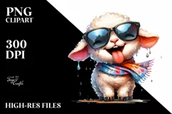 tongue Lamb Portrait | Watercolor Clipart Product Image 3