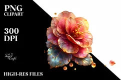 Shiny Begonia Watercolor Clipart Product Image 1