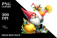 Whimsical Gnome Drinking Cocktail PNG Product Image 2