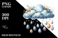 Cloud with Easter Eggs PNG Product Image 2