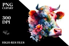 Vibrant Cow Abstract Clipart Product Image 1