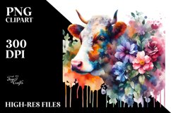 Vibrant Cow Abstract Clipart Product Image 1